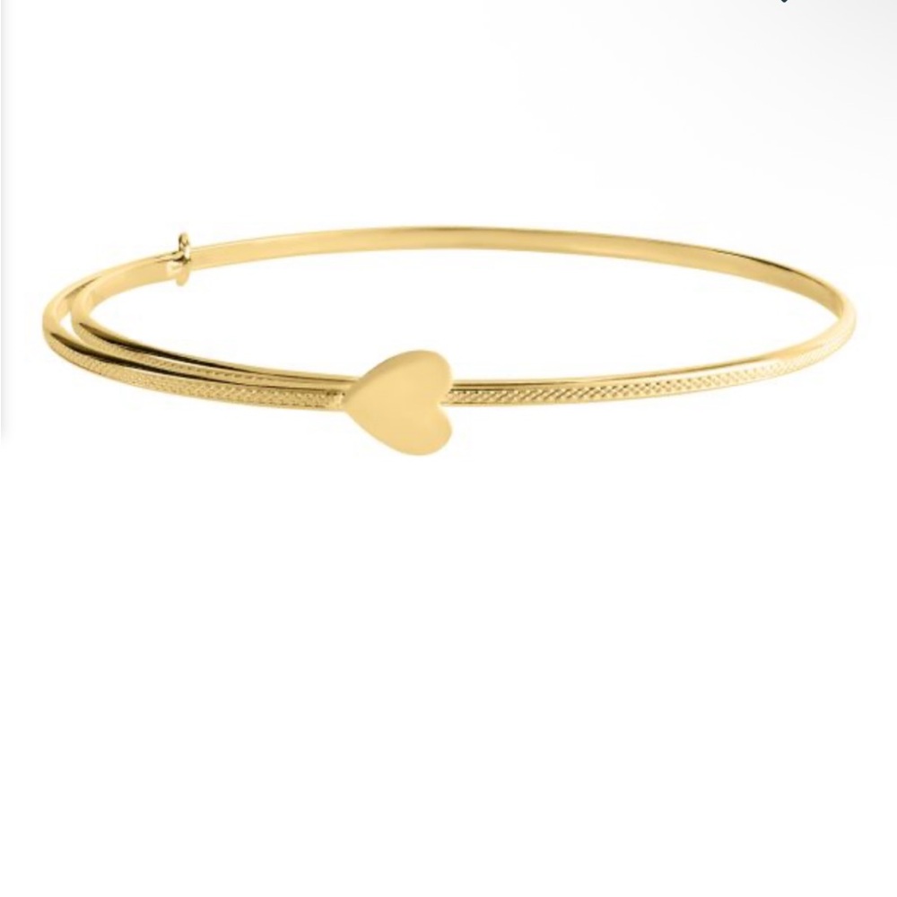 Reed’s Child's Heart Yellow Gold Adjustable Bangle Bracelet 14K Gold